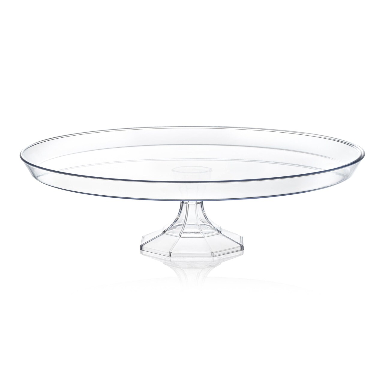 Clear Medium Round Plastic Cake Stands - 11.6" (12 Cake Stands)